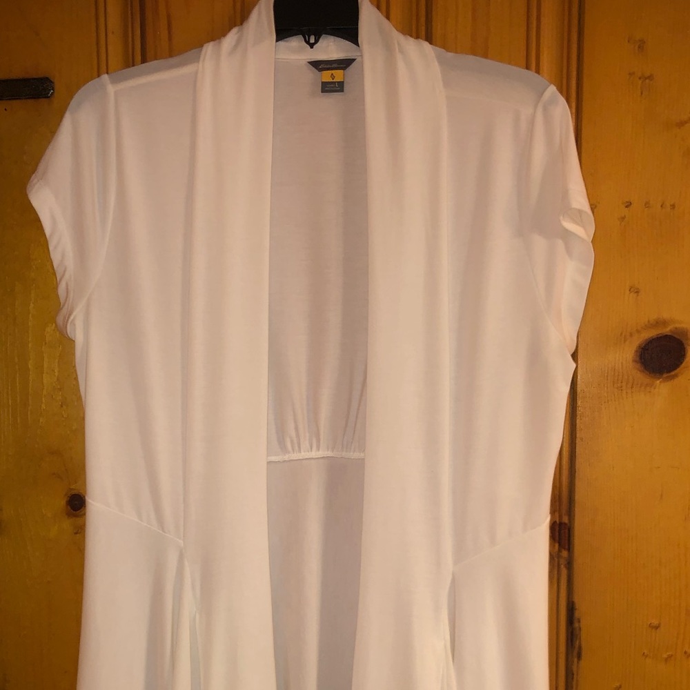 NWOT Eddie Bauer Short-Sleeve Open Cardigan: L